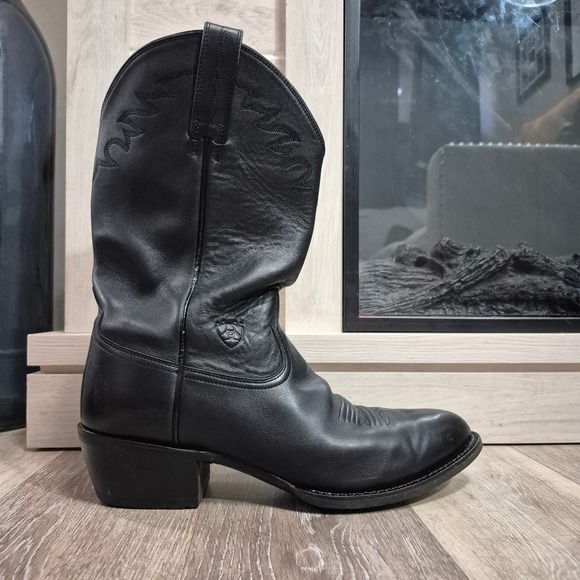 Ariat Mens Black Leather Cowboy Boots Size 11D